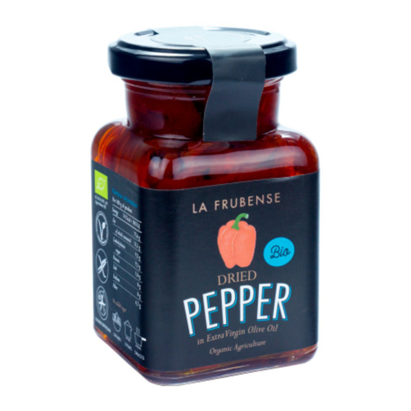 BIO SUŠENÁ PAPRIKA V EXTRA PANENSKÉM OLIVOVÉM OLEJI